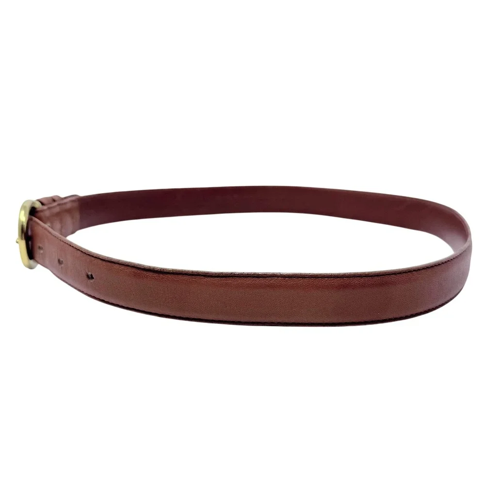 Vintage Coach Brown Leather Belt Brass Buckle Women's‎ M Archival 90s Minimalist